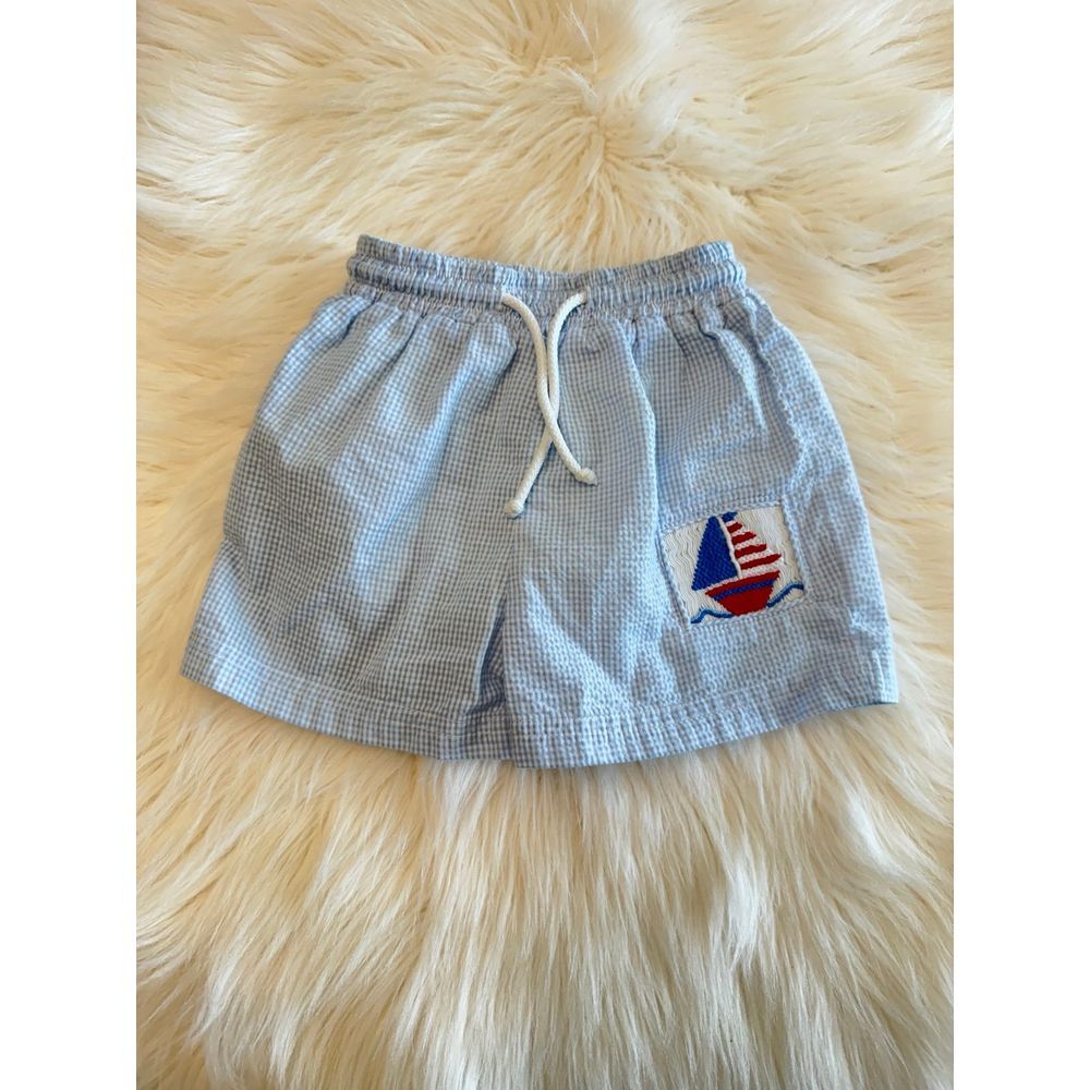Royal Child sailboat smocked swim trunks size 9m